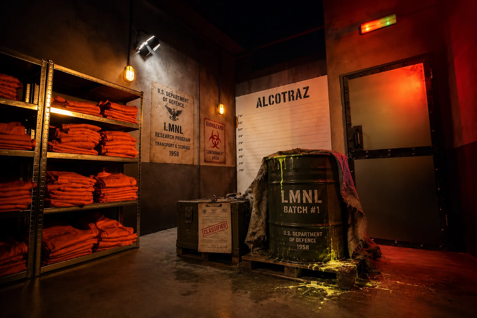 A leaking LMNL Batch 1 barrel inside Alcotraz